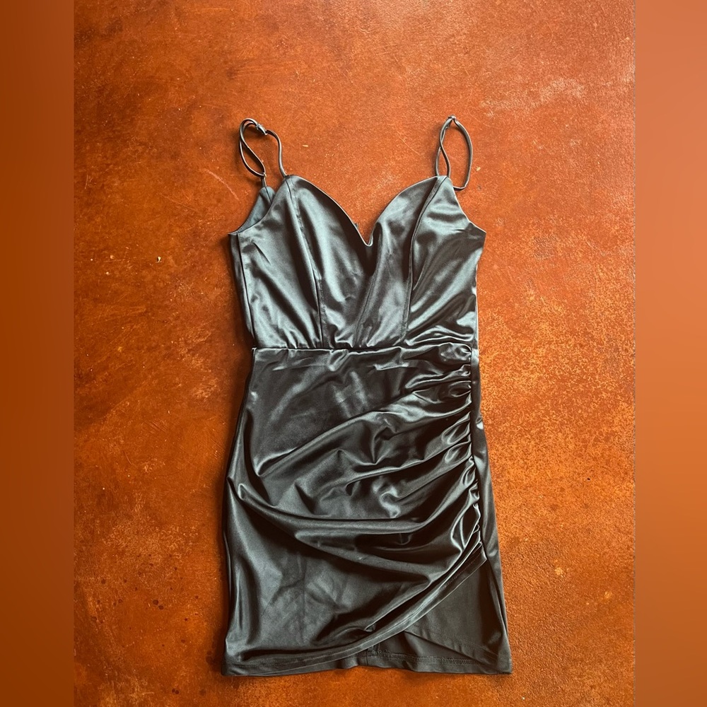 green silk mini dress!